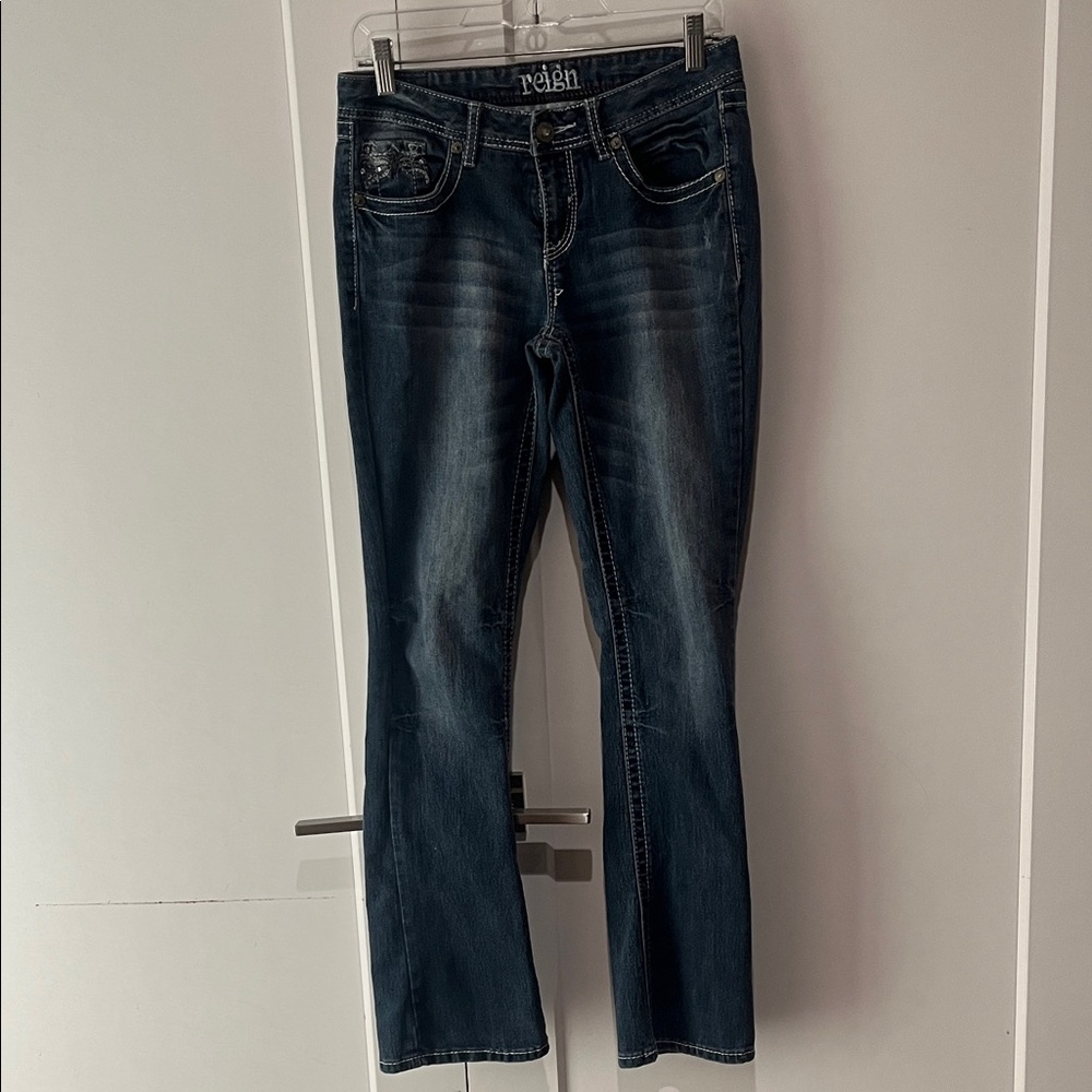 Reign Women's Size 9 Dark Blue Boot Cut Jeans